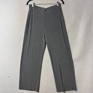 Chico's travelers pants size 1 (med 8) gray silver wide leg slinky pull on